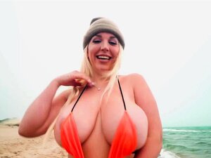 Beach Fun With Huge Tits