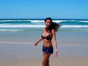 Sexy Ladyboy At The Beach.