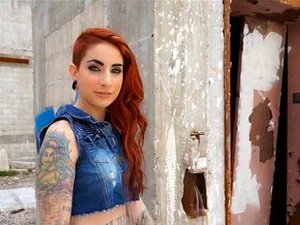 Amateur Tattooed Redhead Girlfriend Anal Tryout Outdoor