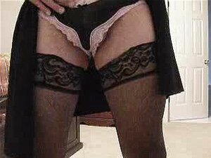 Jerkin Off - Wearing Wifes LBD And Panties
