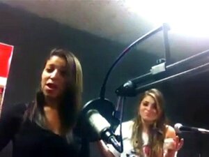 Busty Latina Singing At Radio Station