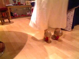 White Satin Nightie Outfit Big Dorcet Louboutins