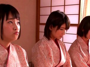 Spanked Japanese Cuties Queen Dude While Wanking Him Off