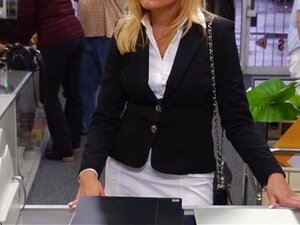 Hot Milf Fucked In Storage Room To Earn More Money, Gorgeous Blonde Milf Fucked With The Pawnkeeper In Storage Room After She Was Convinced That If She Do It Shell Earn More Money