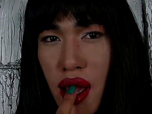 Sensual Russian Tranny Jerking Her Cock