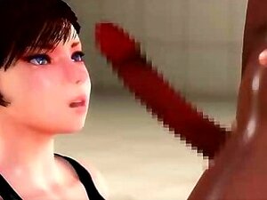 Animierte Wird Von Einem Schwarzen Schwanz Gefickt