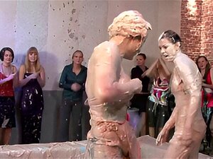 Fantasy Wet Sex On The Court. Lesbian Love To Pose Naked And Wet In Kinky Outdoor Xxx