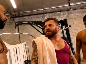 Interracial Gay Gangbang In The Private Gym