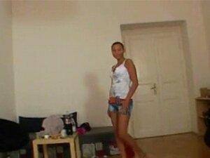 Completely Shaved Czech Chick Lapdances