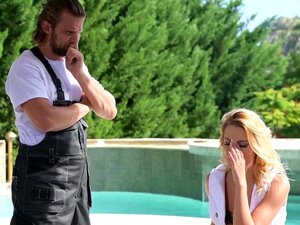 Lewd Serbian Golden-Haired Served Her Plumber With Unfathomable Mouth BJ And Hard Anal Ride