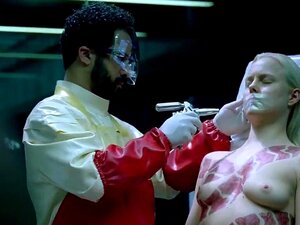 Ingrid Bolsø Berdal In This Nude Scene Shows Her Completely Naked Tattooed Body. First, She Is Sitting On A Chair And A Technician Works On Her Body.