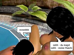 Galna Tyska 3d-tecknade Bruden Och En Snygg Kille