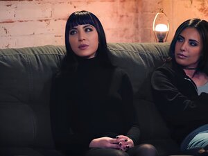 Parol Officer Shows Up Unannounced And His Tattooed Client Has To Convince Him Her Associate Is Her Gf.He Wants To See Them Lick Pussy.They Have To Suck His Cock And He Anal Reams The Petite Goth.She Facesits Him While He Assfucks Her Small Tits Gf