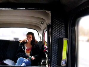 Fake Taxi Driver In Pants Fucks Cutie. Big Cock Fake Taxi Driver Pulls Over In Quiet Public Place And Then Only In Pants With Big Dick Fucks Brunette Cutie In Blue Stockings