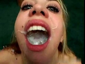 Blonde Collects Thick Semen In Her Mouth. Blonde Collects Thick Semen In Her Mouth