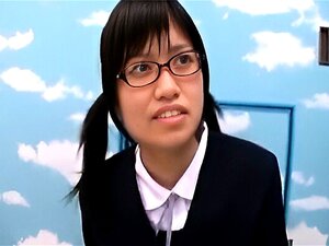 Lovely Oriental Schoolgirl With Glasses Sucks And Strokes A